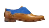 Gwen - Cedar Calf / Sky Blue Suede sold by Barker Shoes