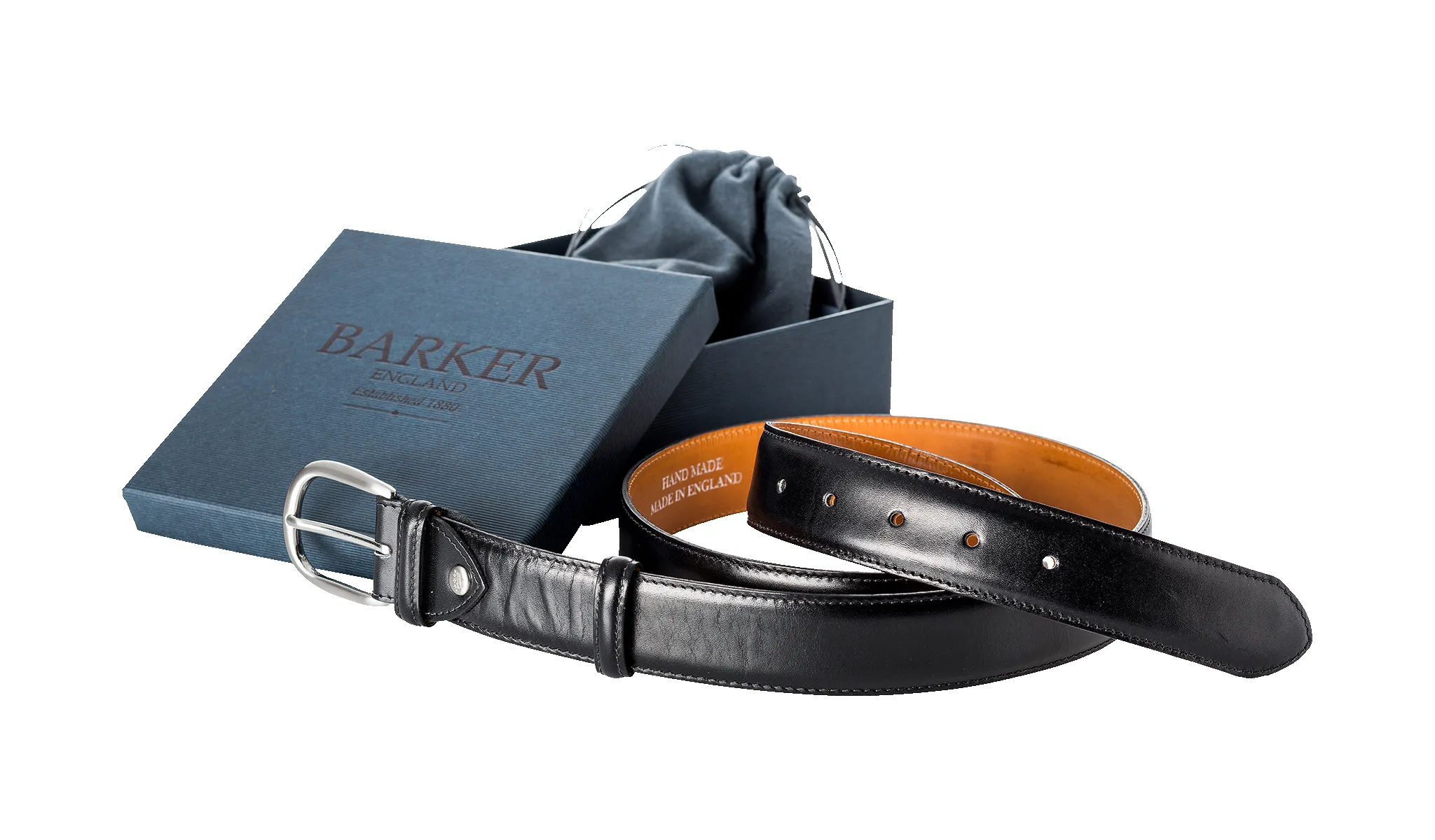 Plain Belt - Black Calf sold by Barker Shoes