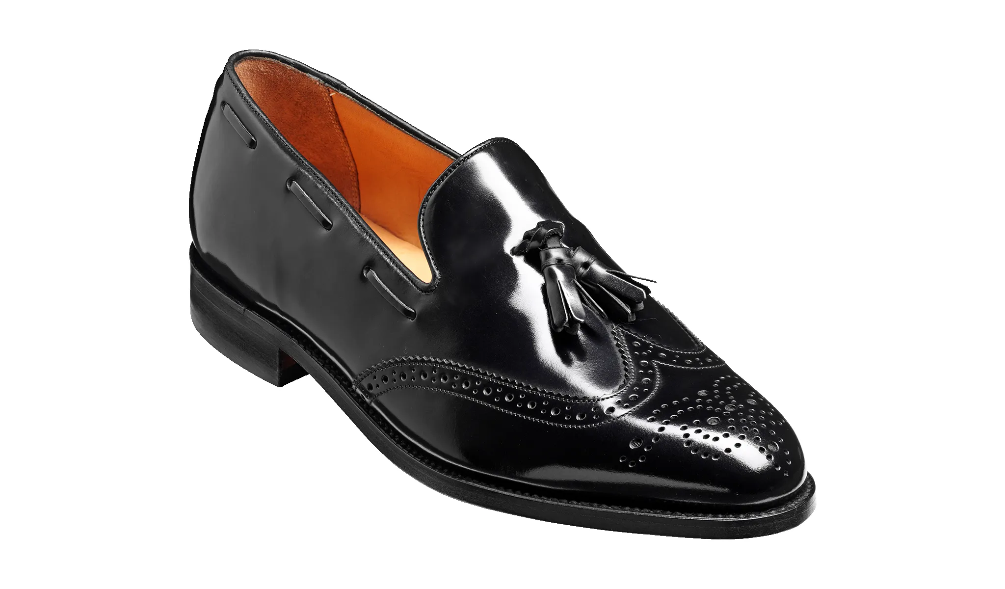 Clive - Black Hi-Shine sold by Barker Shoes