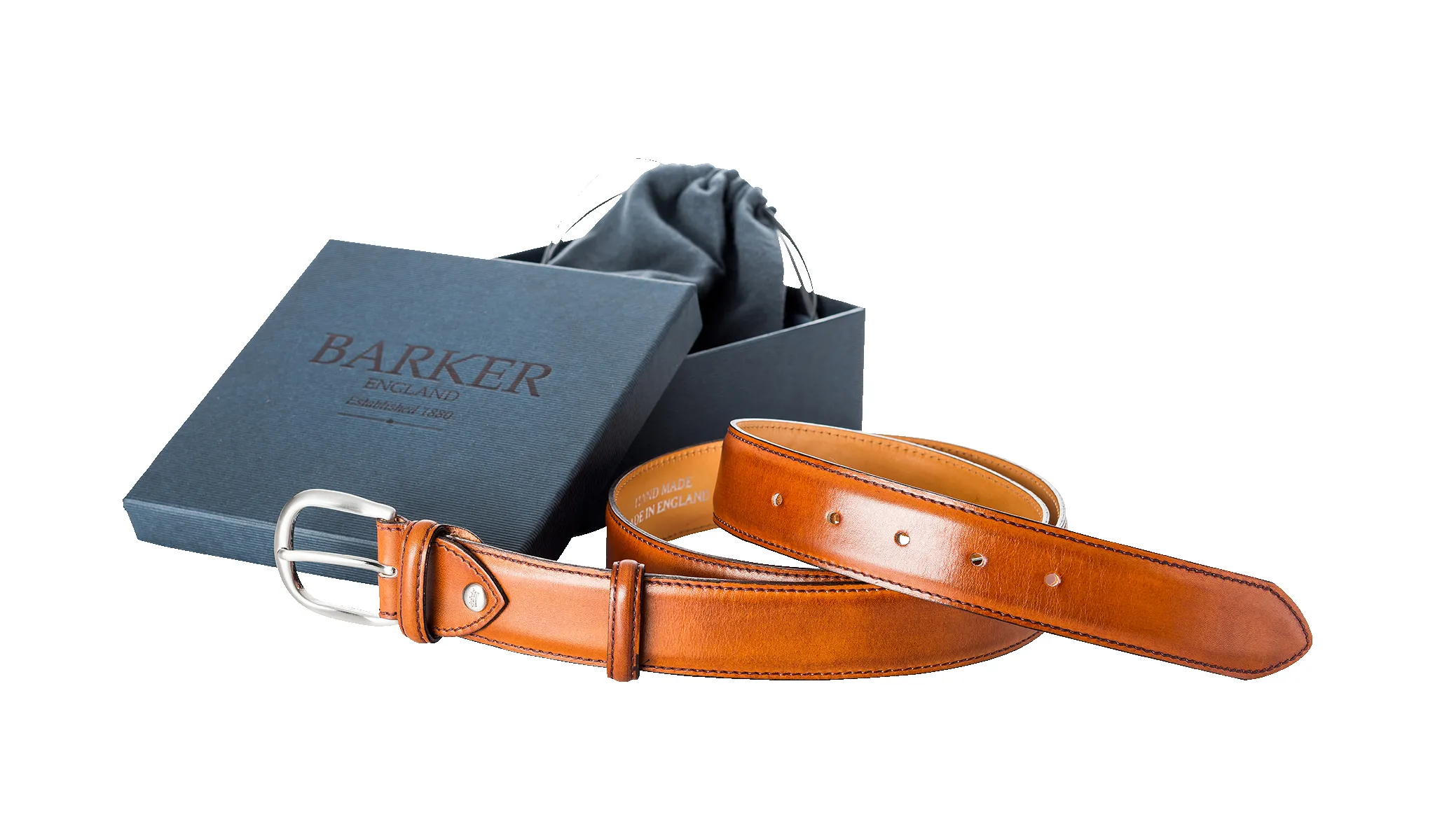 Plain Belt - Antique Rosewood Calf sold by Barker Shoes