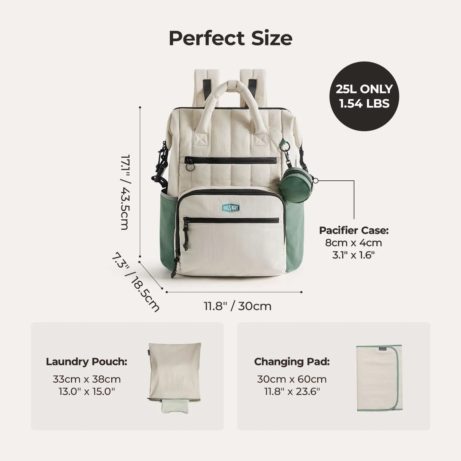 Walker 25L Featherlight Travel Diaper Backpack sold by Bagsmart product image thumbnail 4