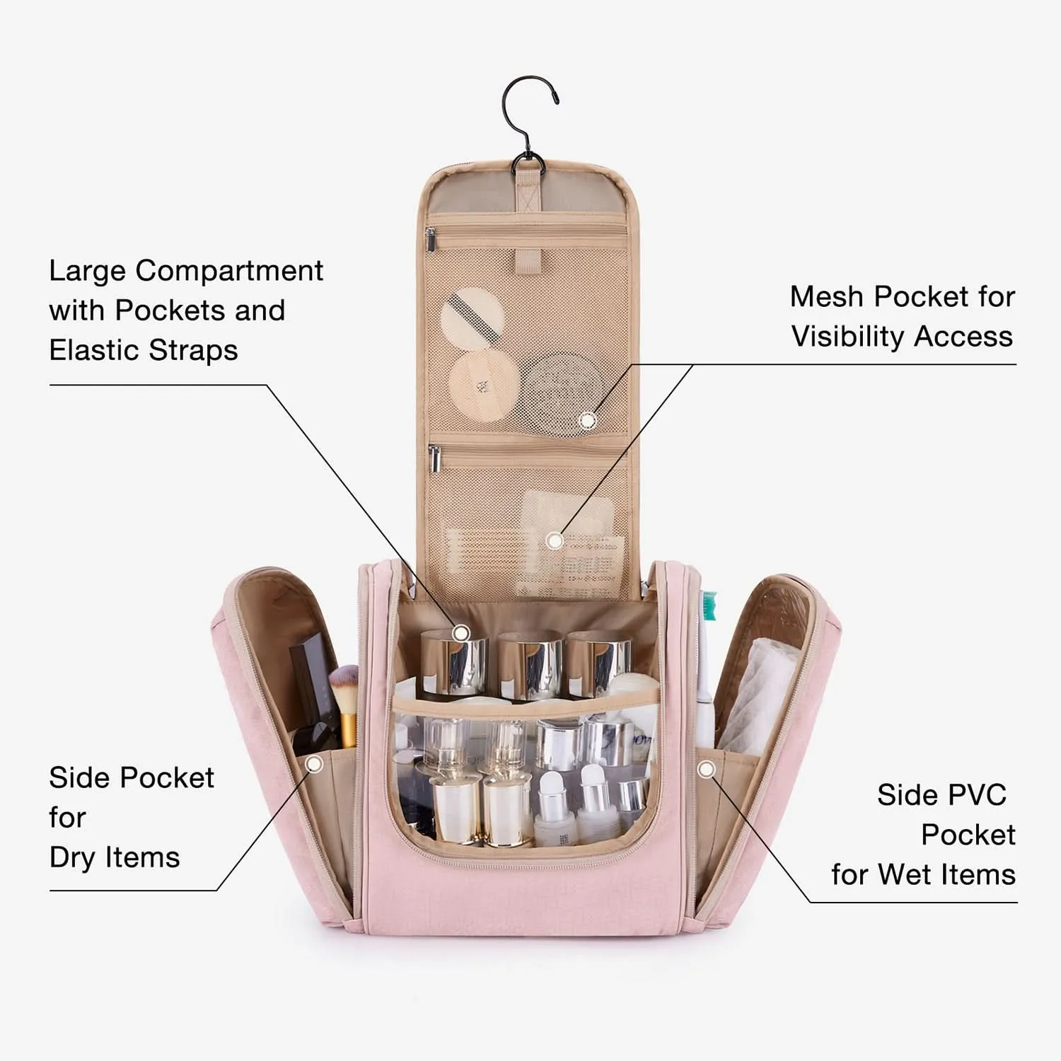 Atlas Travel Hanging Toiletry Bag sold by Bagsmart product image thumbnail 5