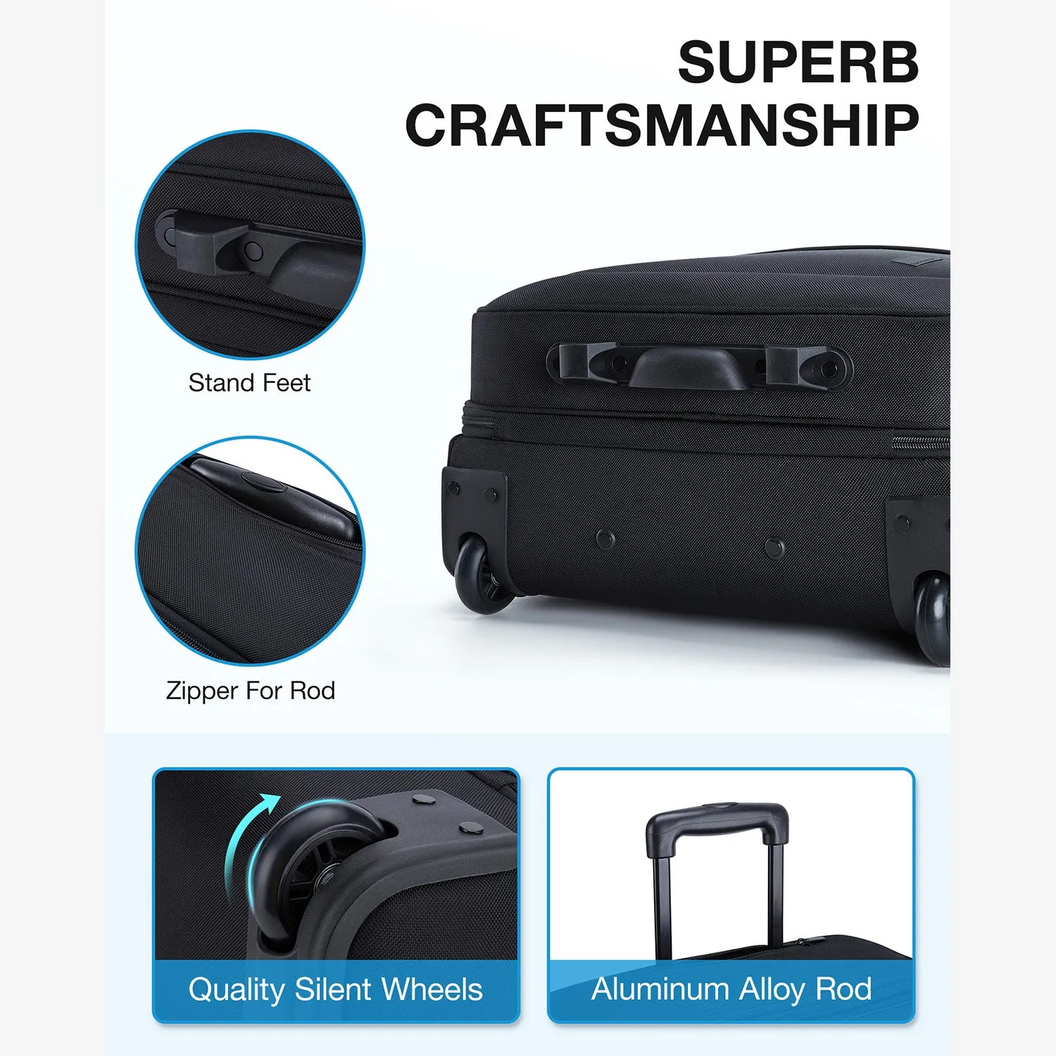 Motiv 17.3 Inch Rolling Laptop Suitcase sold by Bagsmart product image thumbnail 4