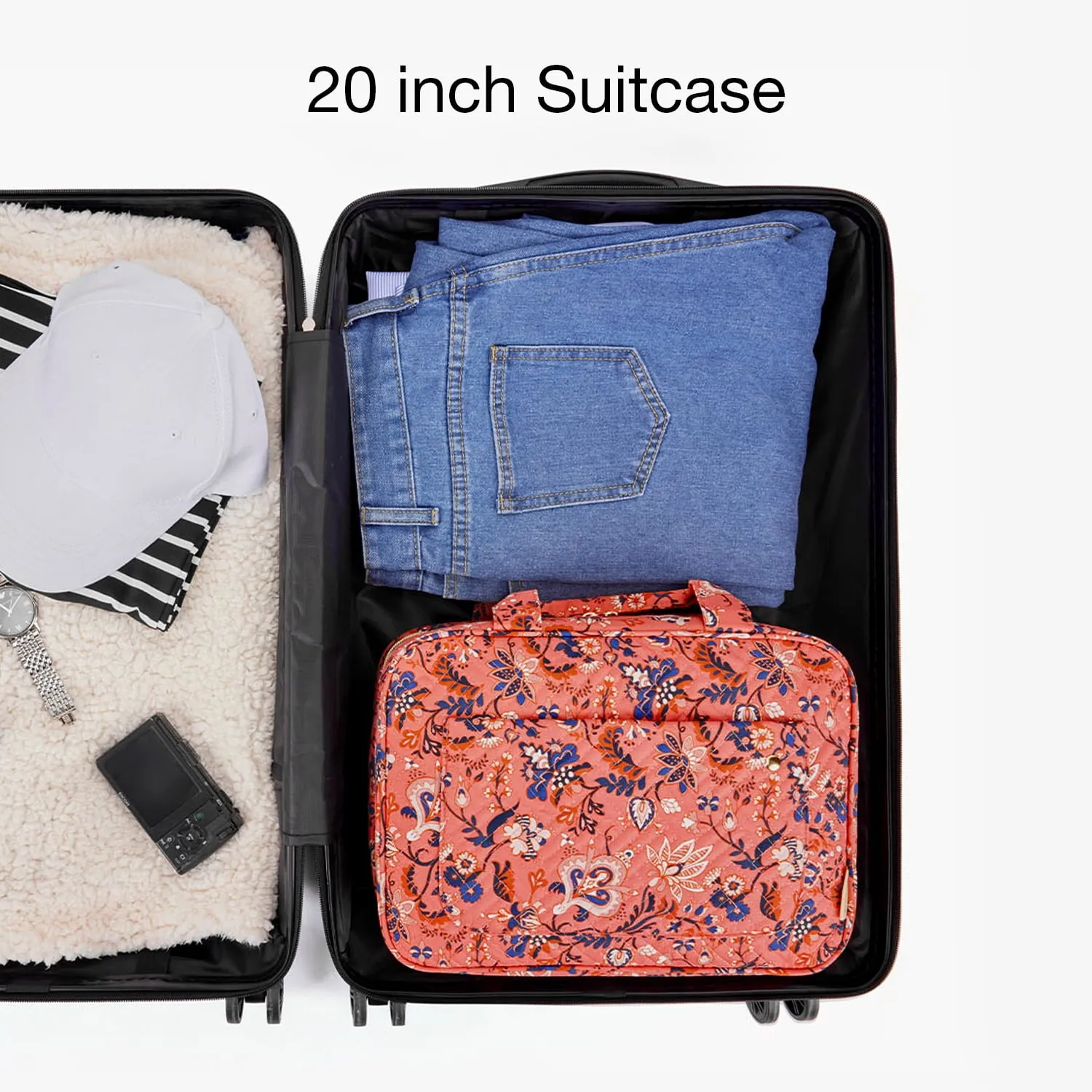 Bonchemin Red Floral The Space Saver Toiletry Bag sold by Bagsmart product image thumbnail 4