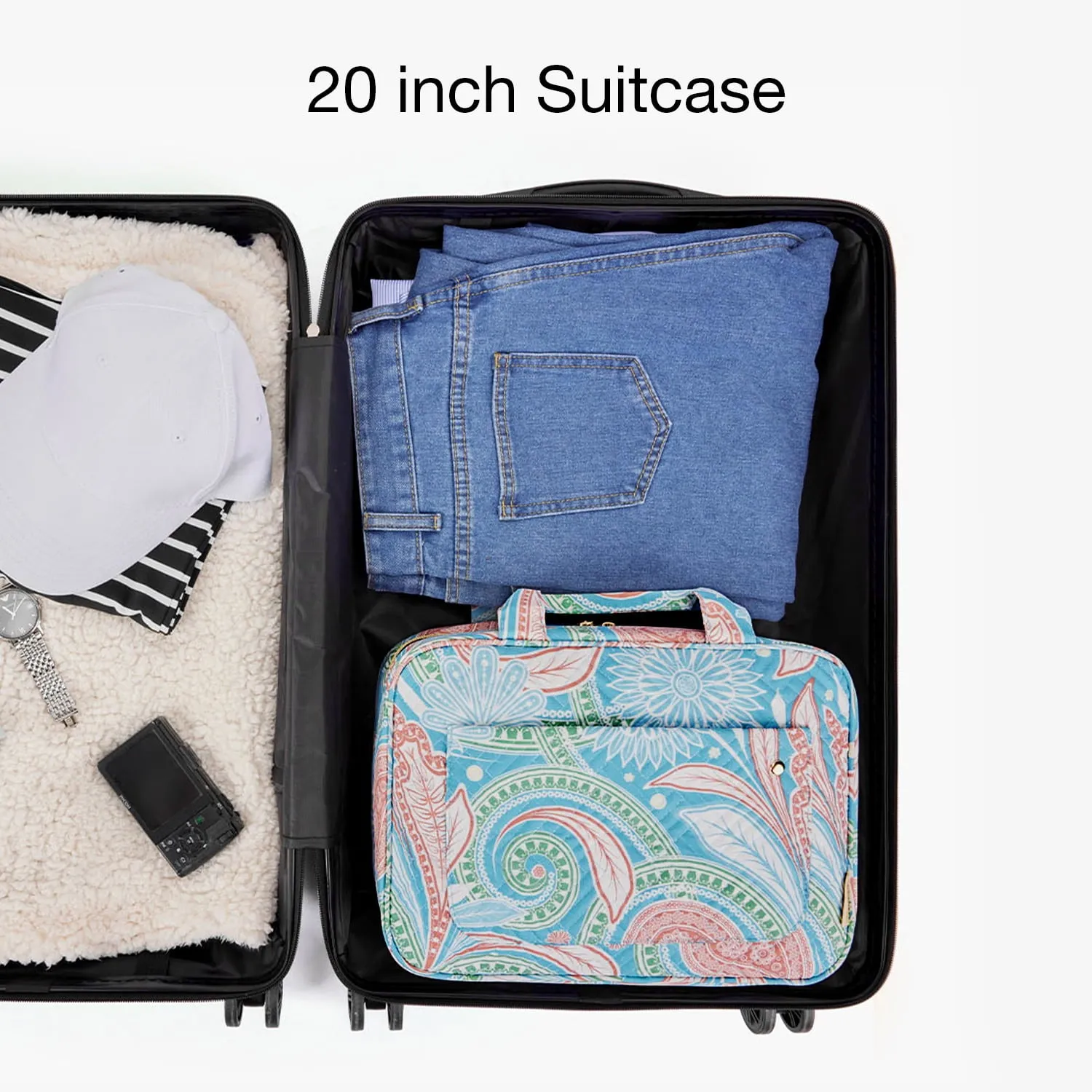 Bonchemin Green Paisley The Space Saver Toiletry Bag sold by Bagsmart product image thumbnail 4