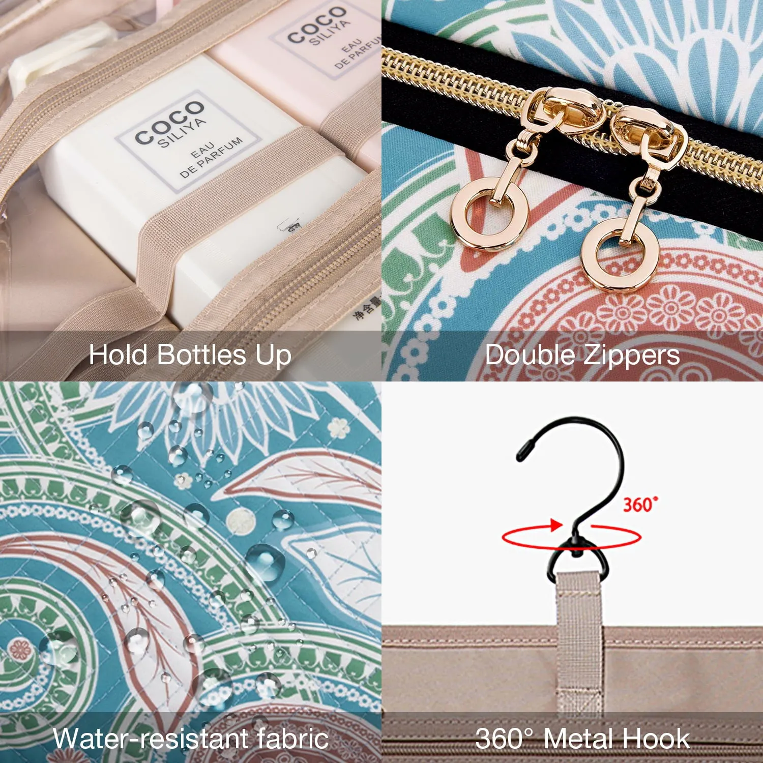 Bonchemin Green Paisley The Space Saver Toiletry Bag sold by Bagsmart product image thumbnail 3