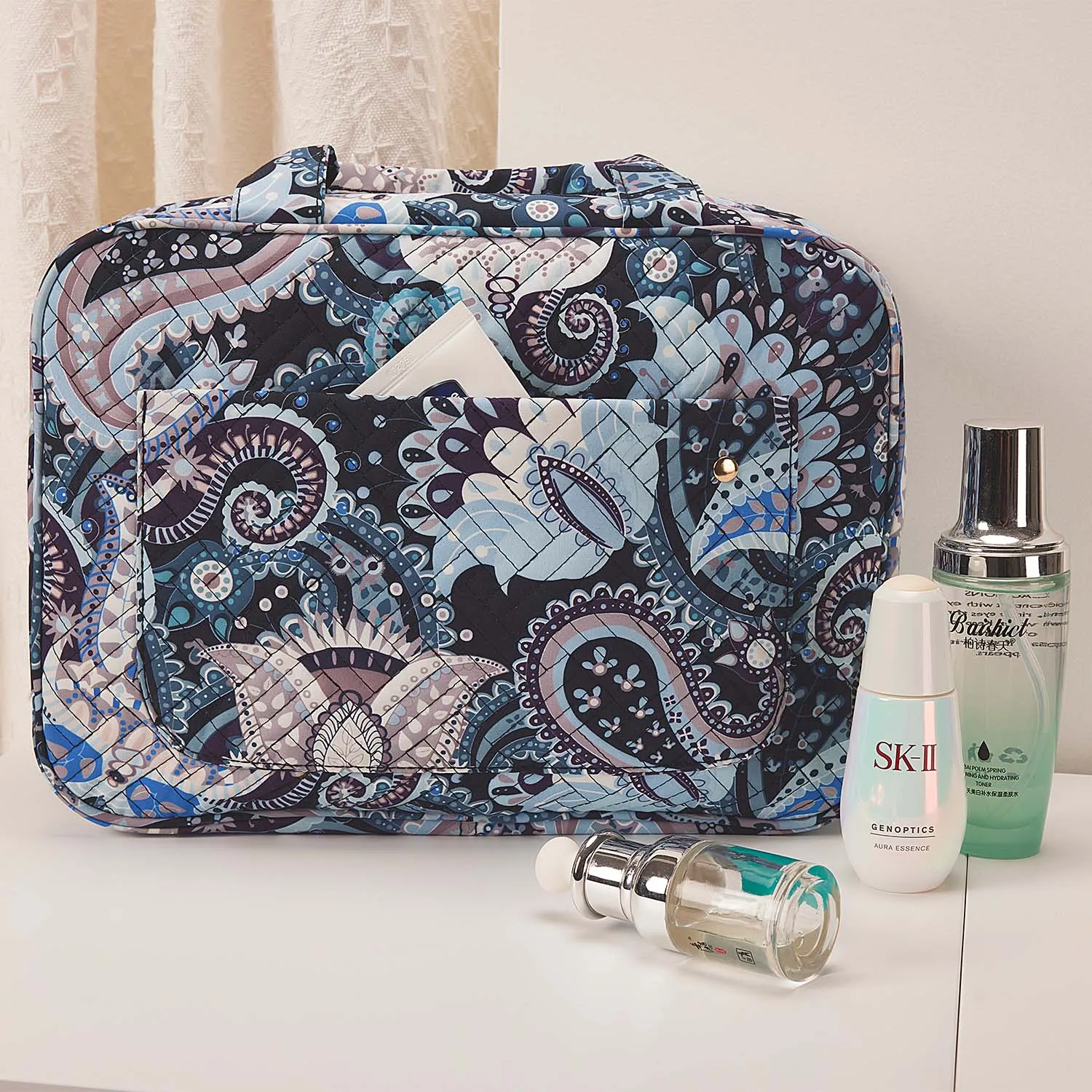 Bonchemin Blue Paisley The Space Saver Toiletry Bag sold by Bagsmart product image thumbnail 5