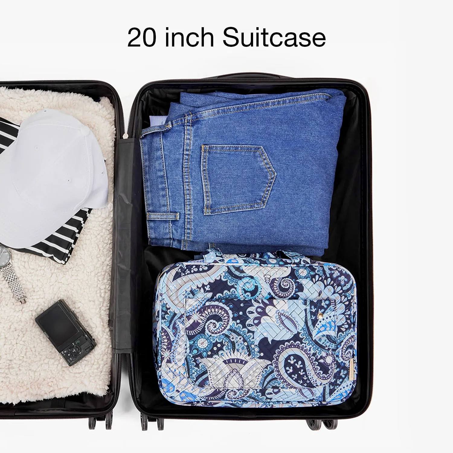 Bonchemin Blue Paisley The Space Saver Toiletry Bag sold by Bagsmart product image thumbnail 3