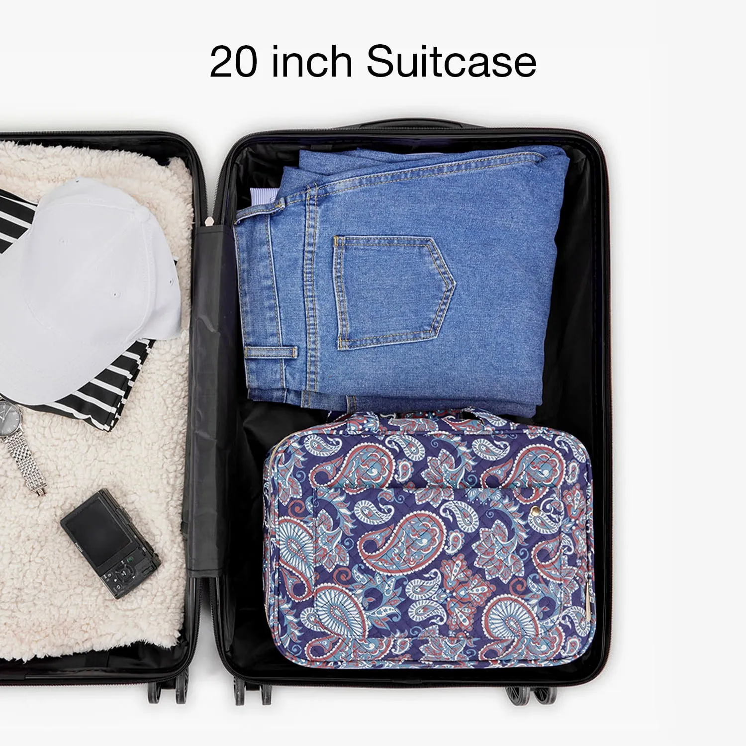 Bonchemin Red Paisley The Space Saver Toiletry Bag sold by Bagsmart product image thumbnail 4