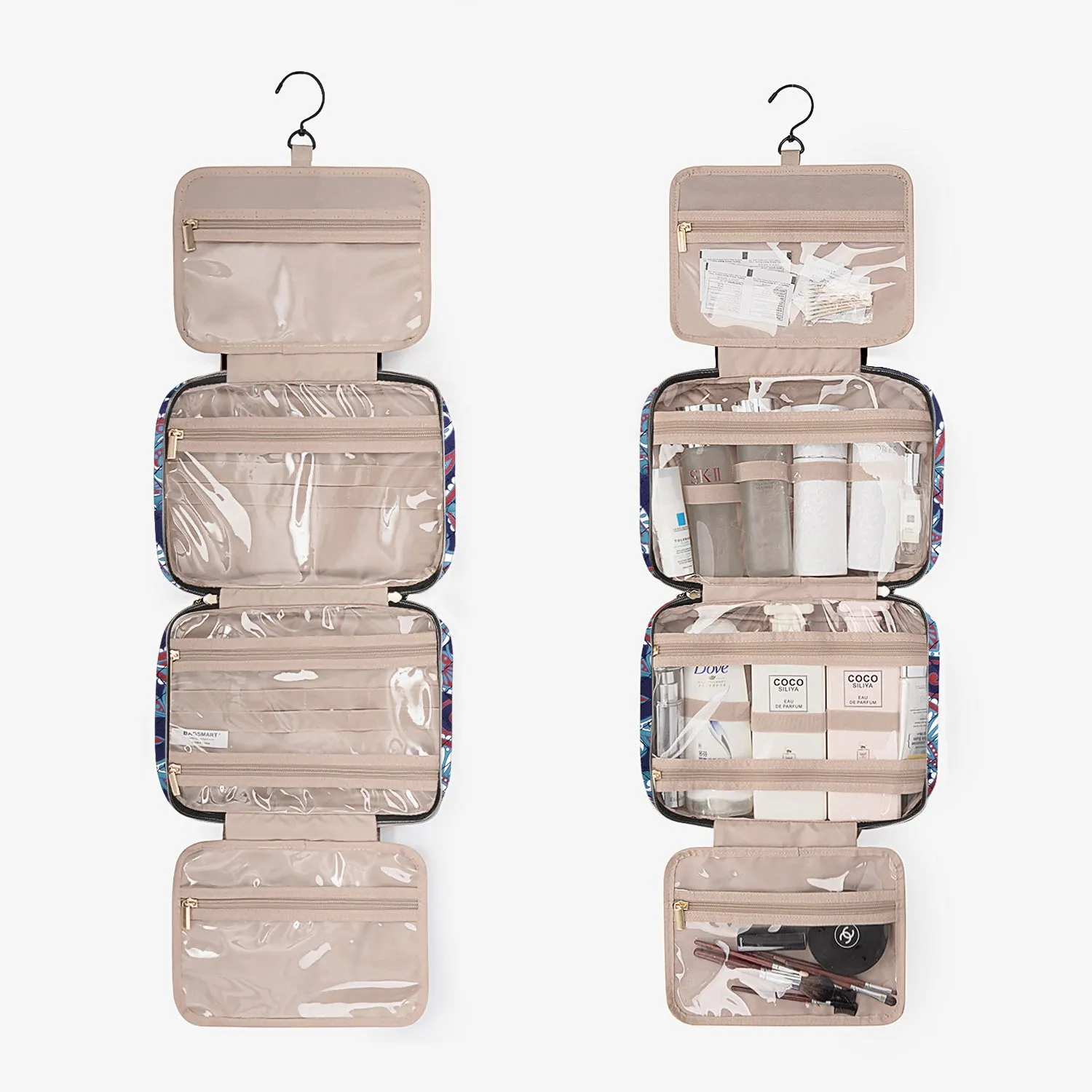 Bonchemin Red Paisley The Space Saver Toiletry Bag sold by Bagsmart product image thumbnail 2