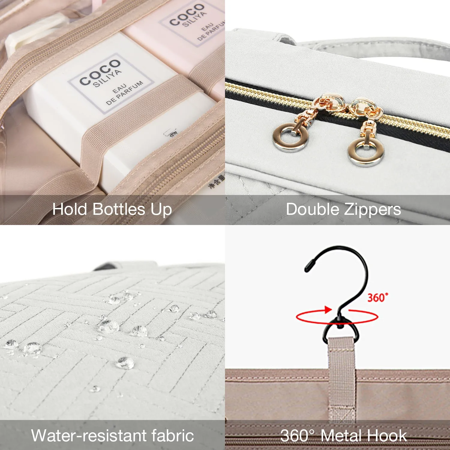 Bonchemin Beige The Space Saver Toiletry Bag sold by Bagsmart product image thumbnail 4