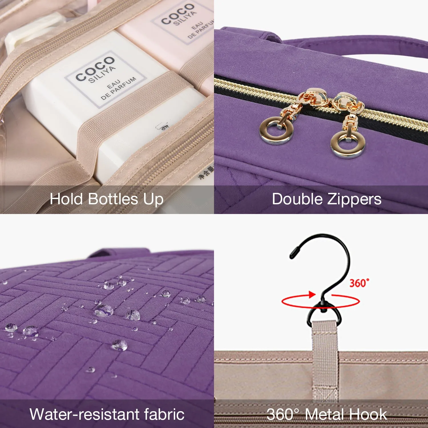 Bonchemin Purple The Space Saver Toiletry Bag sold by Bagsmart product image thumbnail 4