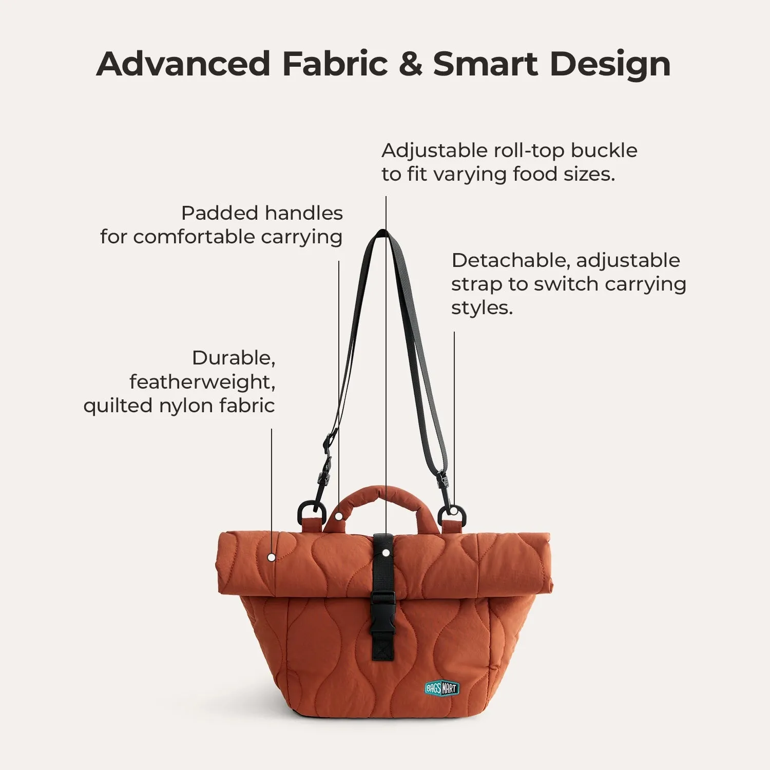 Paz Roll Top Lunch Bag sold by Bagsmart product image thumbnail 5