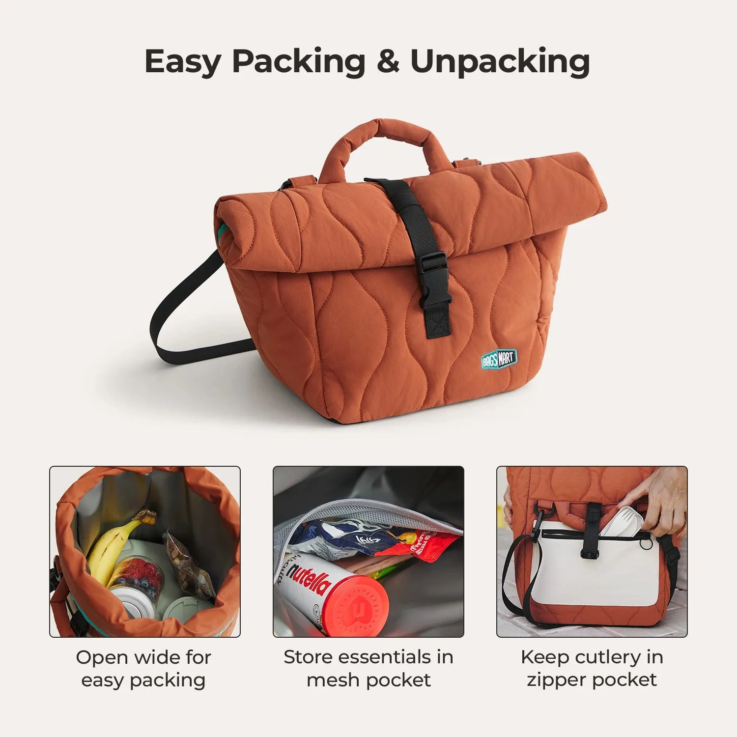 Paz Roll Top Lunch Bag sold by Bagsmart product image thumbnail 4