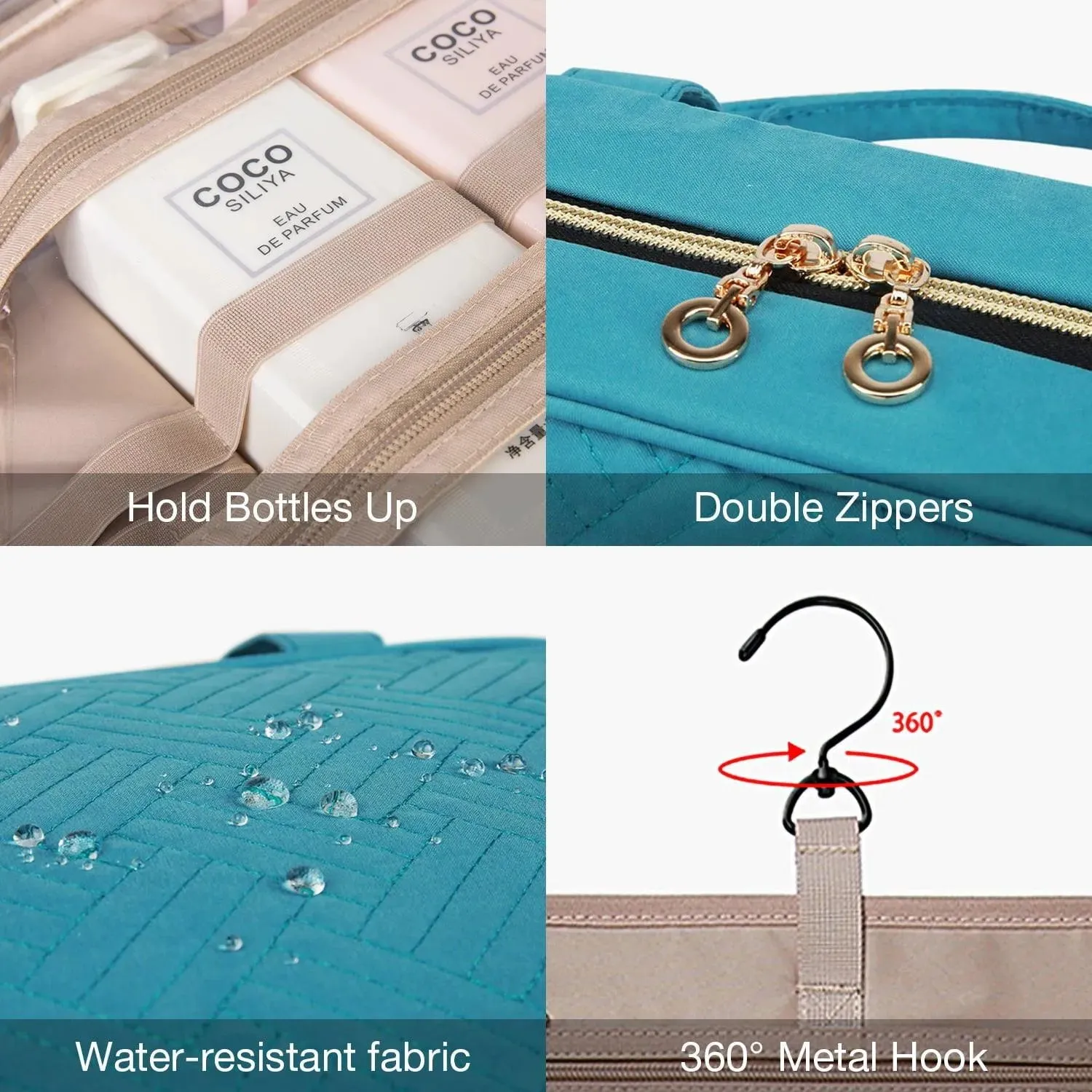 Bonchemin Teal Toiletry Bag sold by Bagsmart product image thumbnail 4