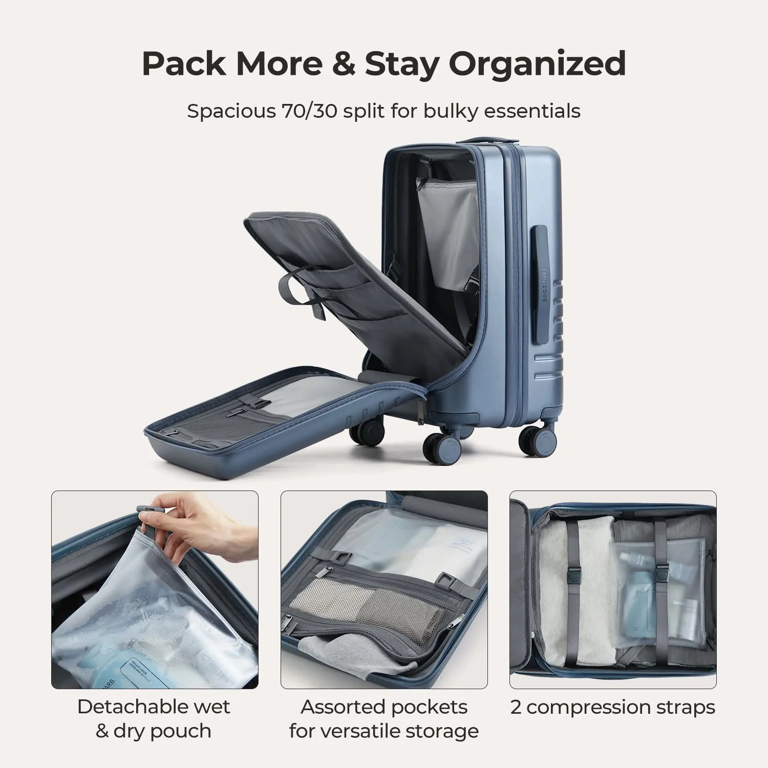 Getaway 20'' Carry-on: Front-Opening sold by Bagsmart product image thumbnail 4