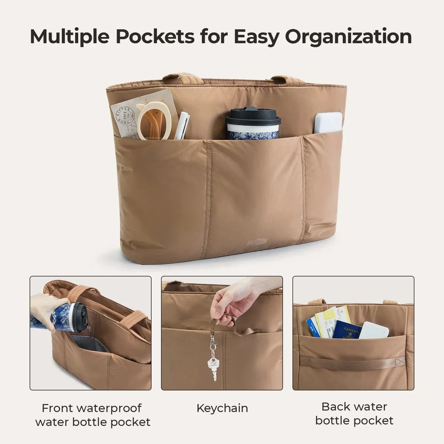 Puffy Tote Bag sold by Bagsmart product image thumbnail 2