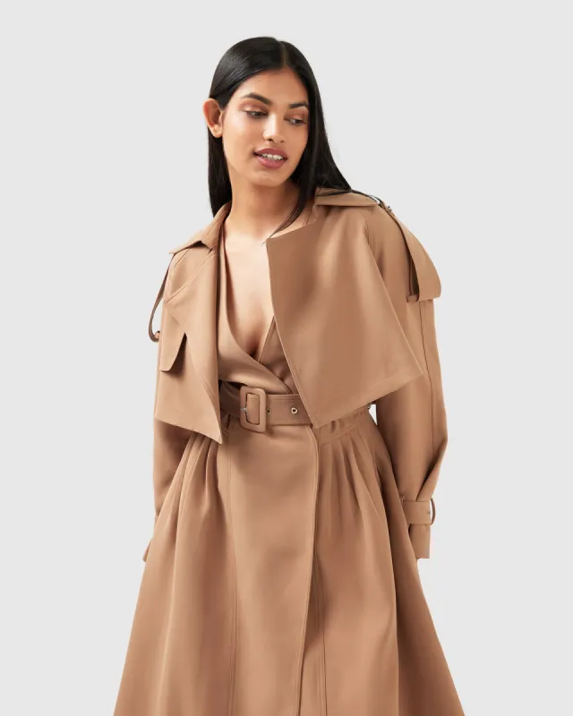 Manhattan Cropped Trench - Camel sold by Belle & Bloom
