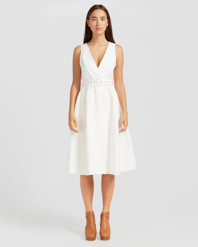 Miss Independence Midi Dress - Off-White sold by Belle & Bloom