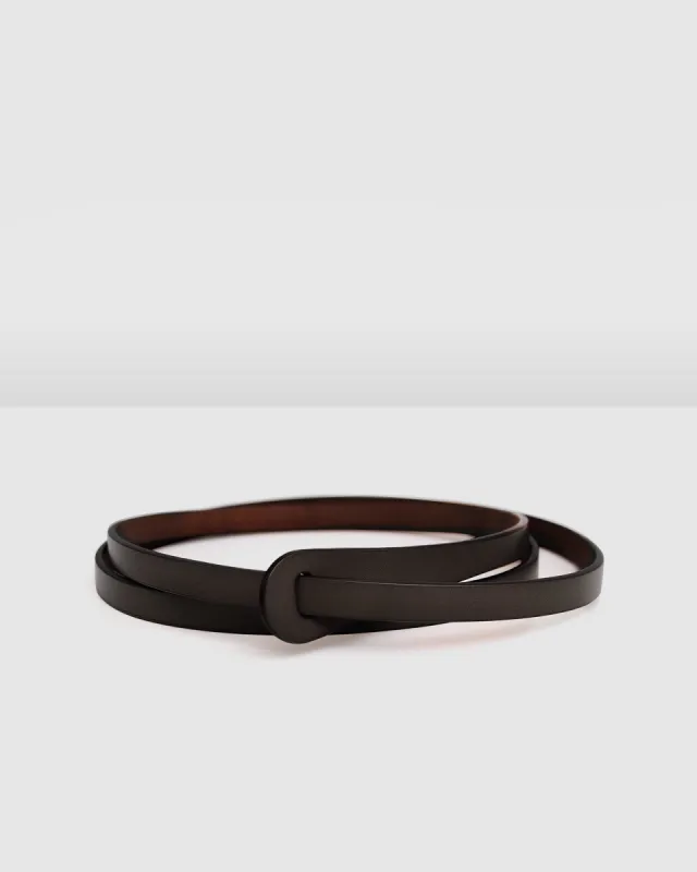 Tie The Knot Leather Belt - Espresso sold by Belle & Bloom
