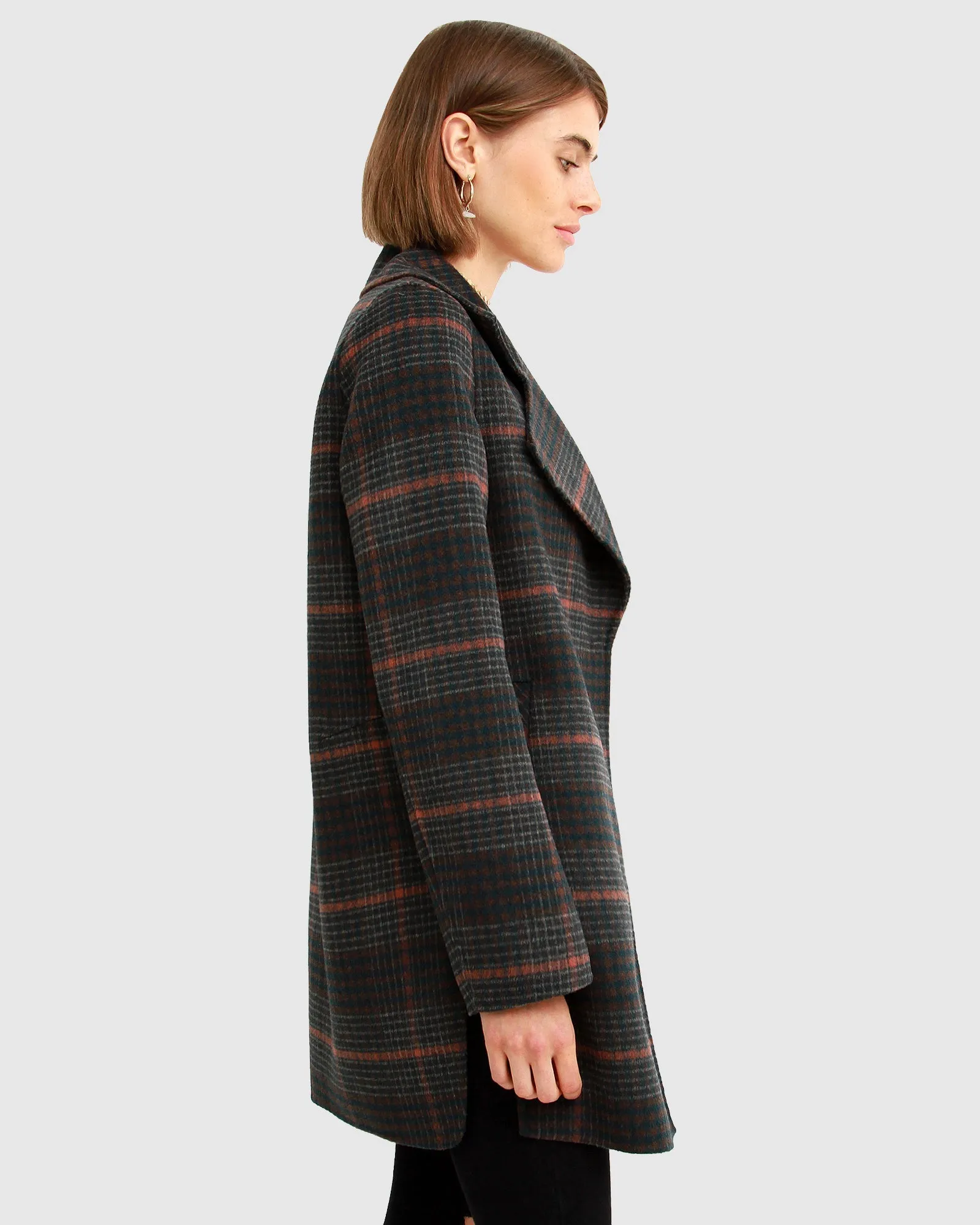 Ex-Boyfriend Wool Blend Oversized Jacket - Brown Plaid sold by Belle & Bloom product image thumbnail 3