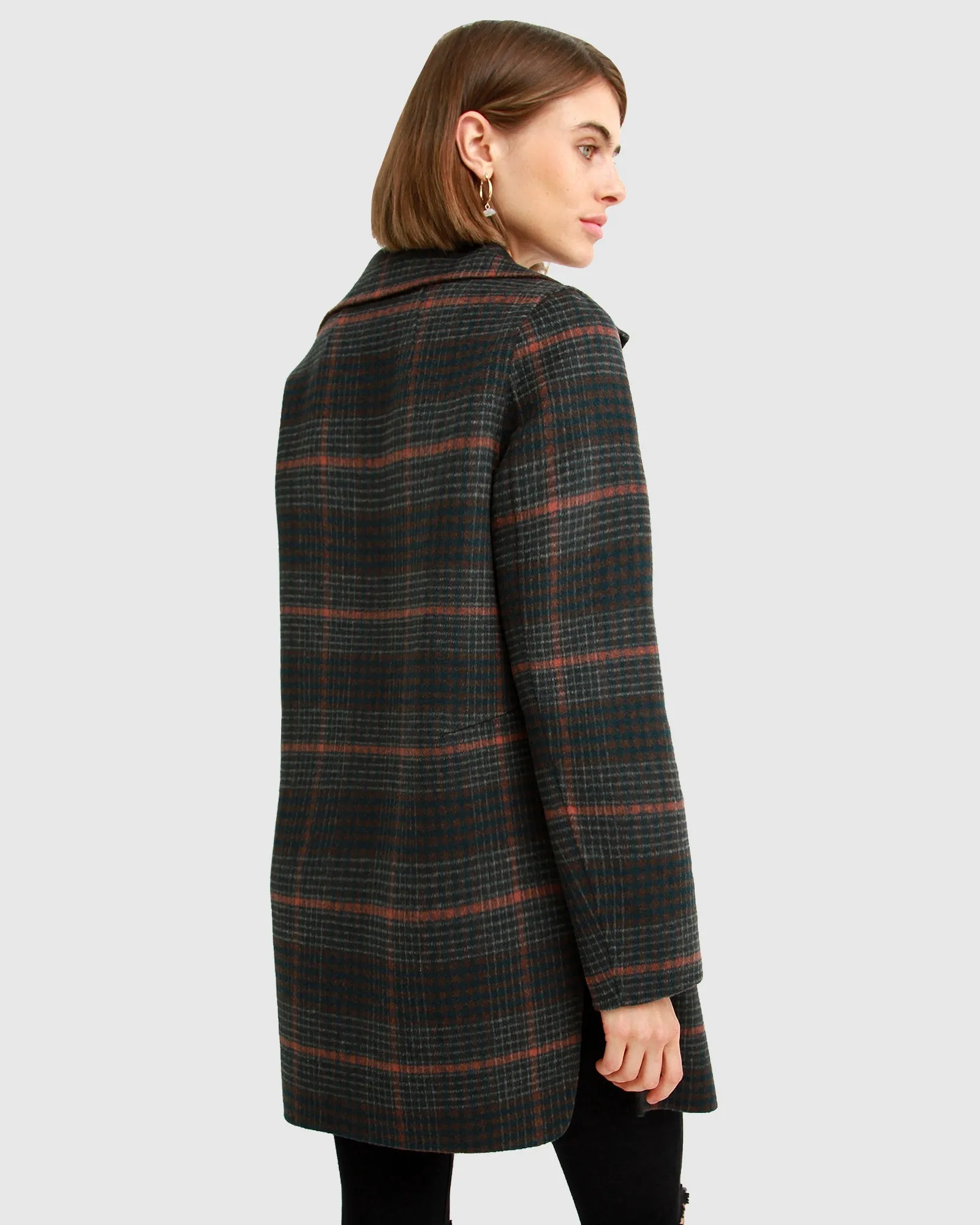 Ex-Boyfriend Wool Blend Oversized Jacket - Brown Plaid sold by Belle & Bloom product image thumbnail 4