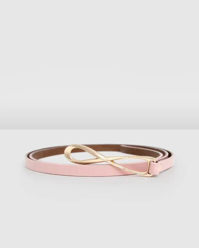 London Mood Leather Tie Belt - Pink sold by Belle & Bloom