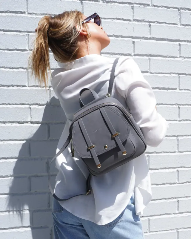 Camila Leather Backpack - Ash sold by Belle & Bloom