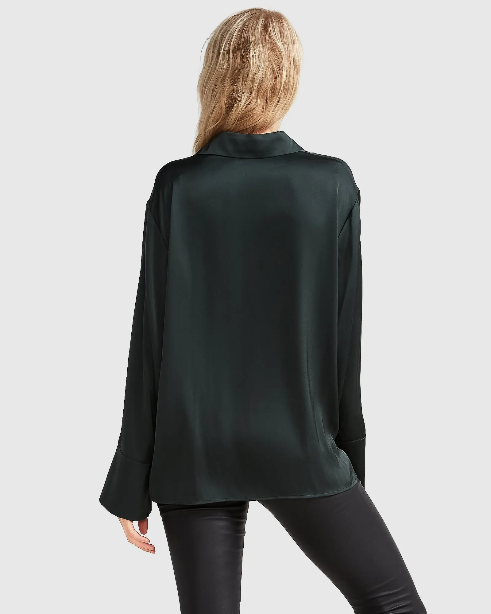 Gemini Waterfall Shirt - Dark Green sold by Belle & Bloom product image thumbnail 4