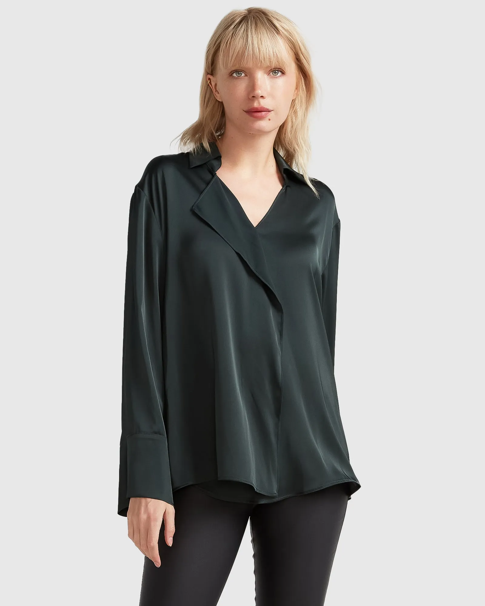 Gemini Waterfall Shirt - Dark Green sold by Belle & Bloom product image thumbnail 2