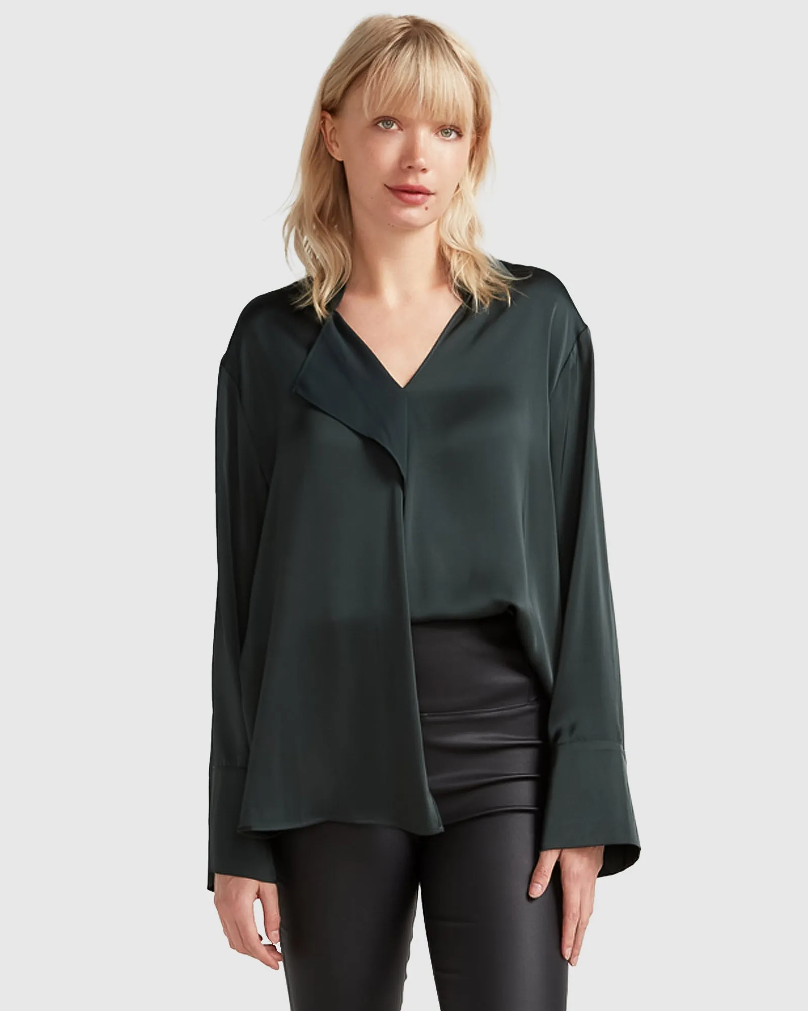 Gemini Waterfall Shirt - Dark Green sold by Belle & Bloom product image thumbnail 5