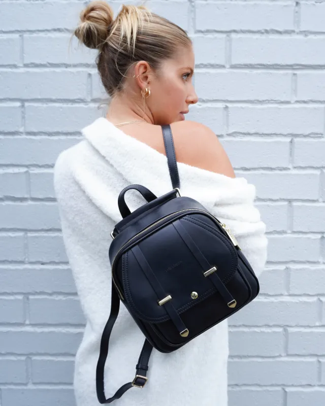 Camila Leather Backpack - Black sold by Belle & Bloom