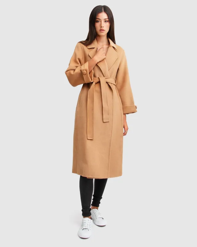 Stay Wild Oversized Wool Coat - Camel made by Belle & Bloom
