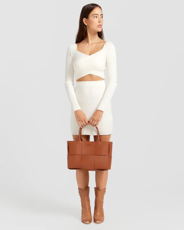 C'est Belle Knit Mini Skirt - Cream made by Belle & Bloom