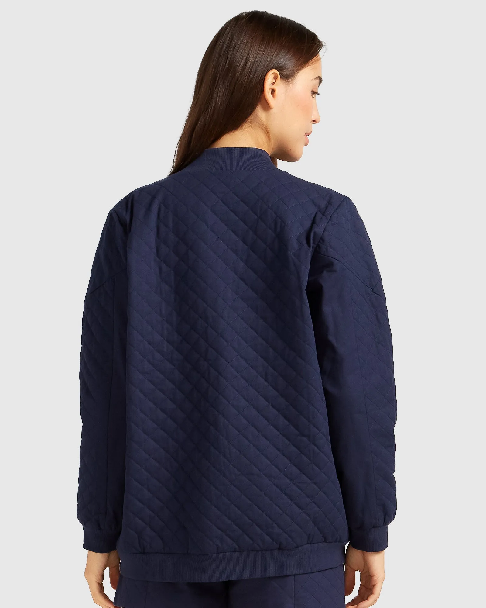 Over It Quilted Bomber - Navy sold by Belle & Bloom product image thumbnail 4