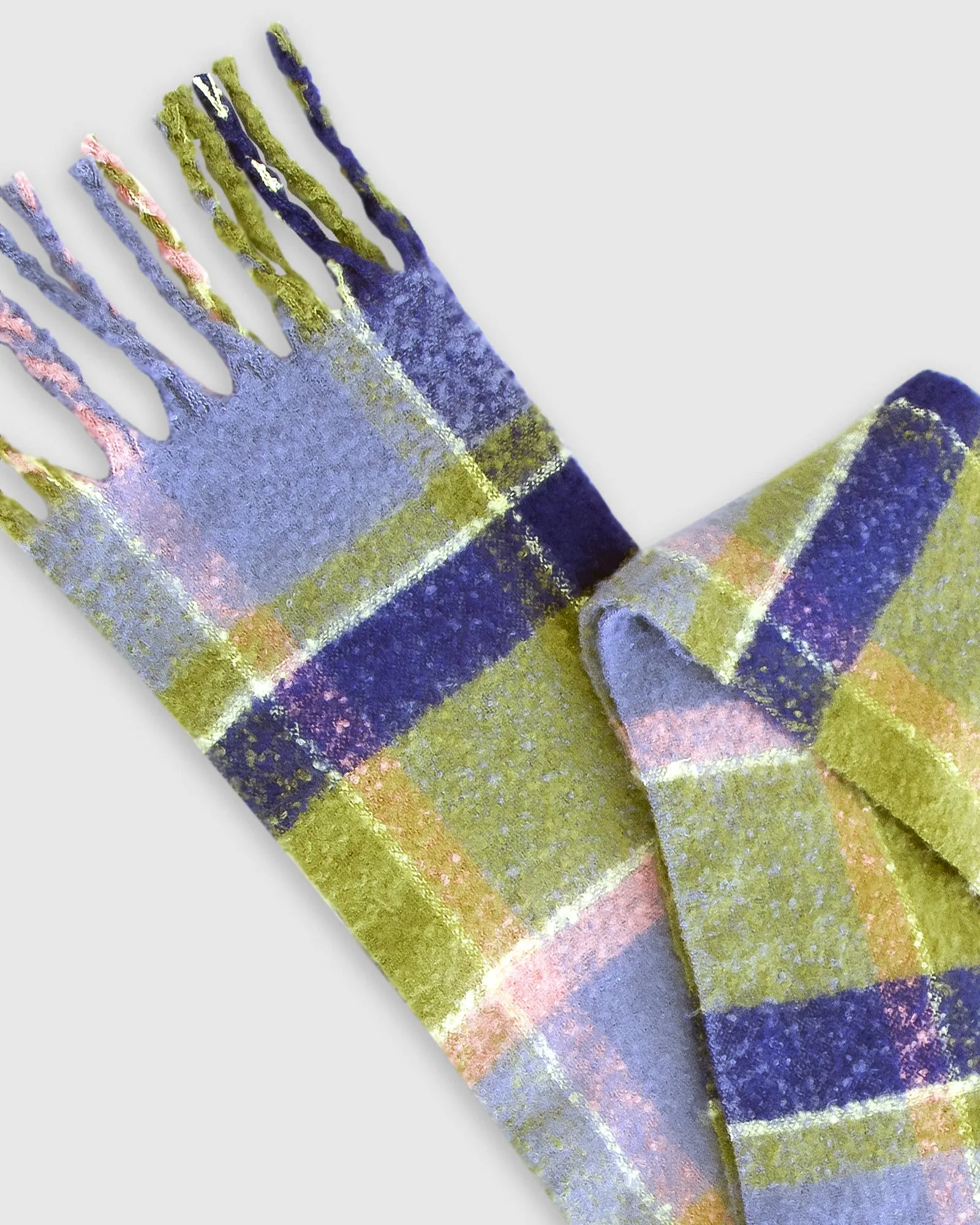 Upstate Brushed Plaid Scarf - Olive sold by Belle & Bloom product image thumbnail 5