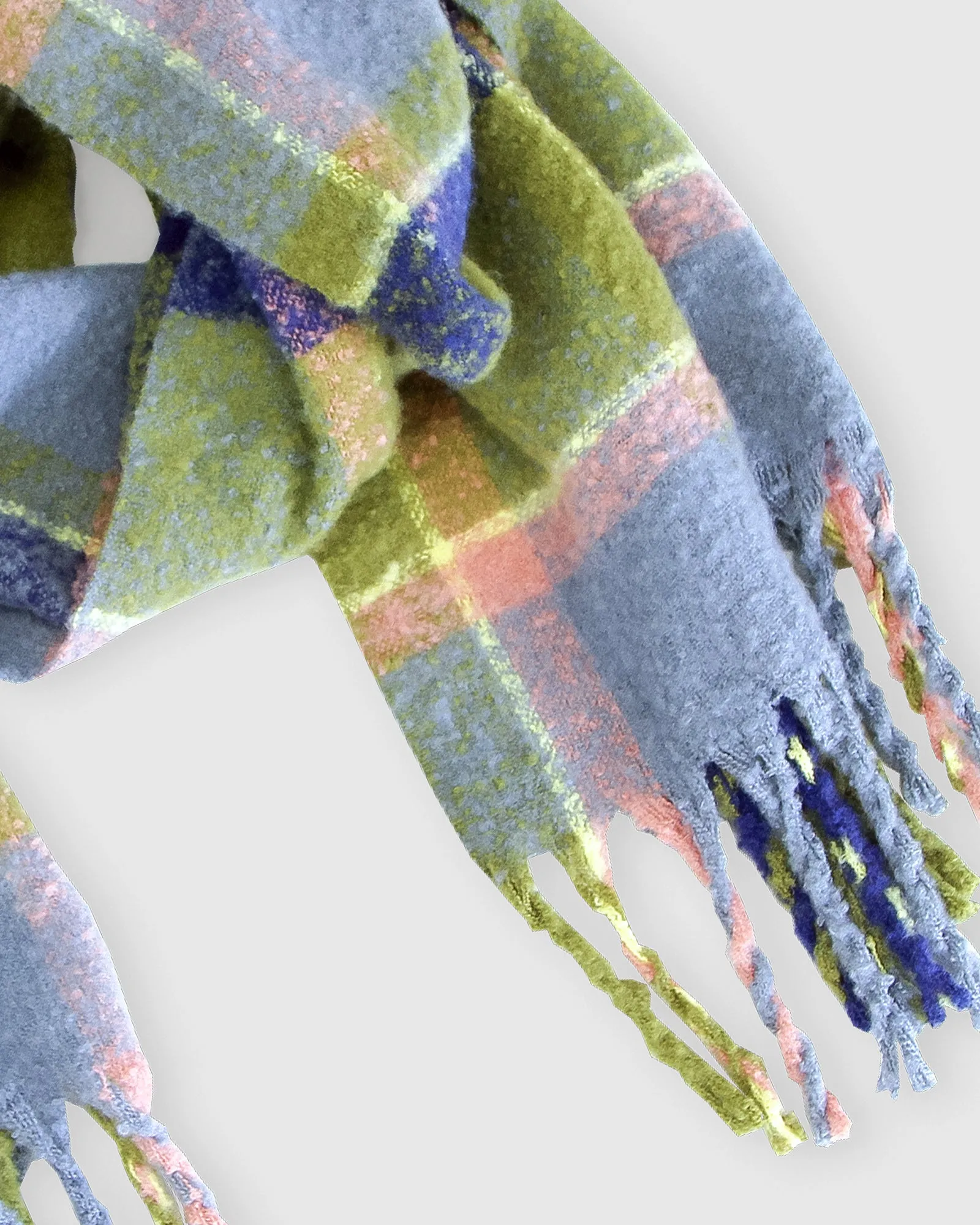 Upstate Brushed Plaid Scarf - Olive sold by Belle & Bloom product image thumbnail 2