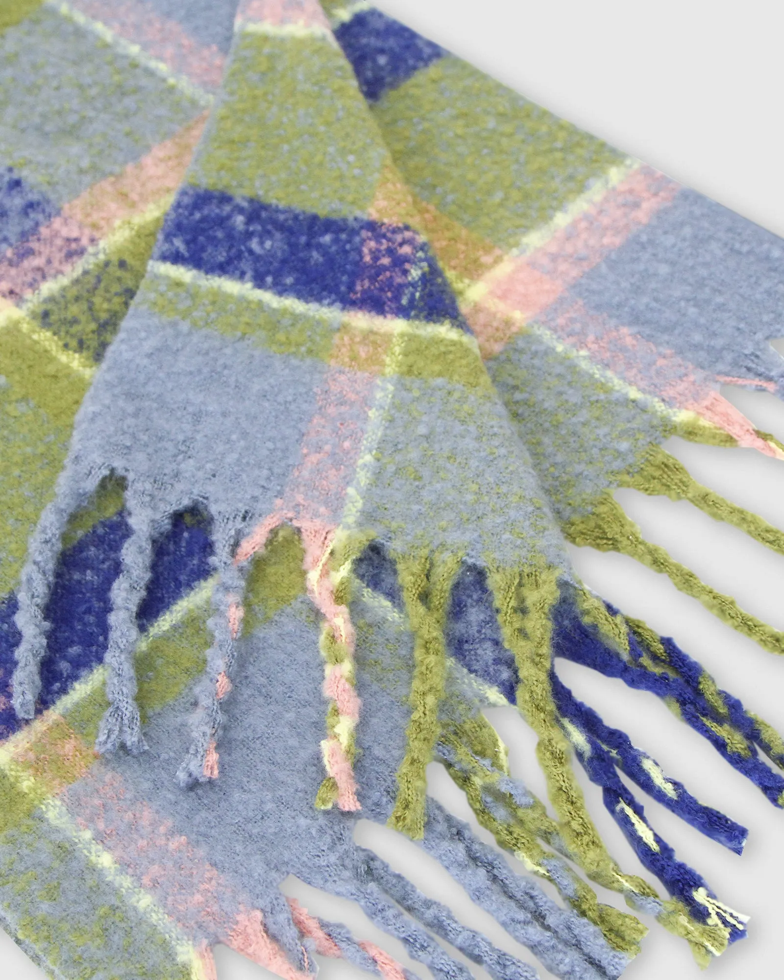 Upstate Brushed Plaid Scarf - Olive sold by Belle & Bloom product image thumbnail 3