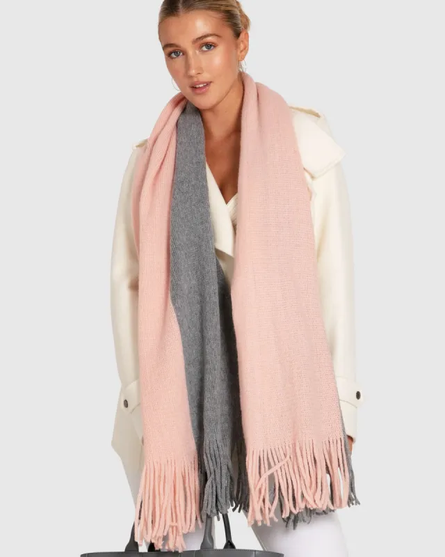 Day Dream Two-toned Scarf - Pink/Grey sold by Belle & Bloom