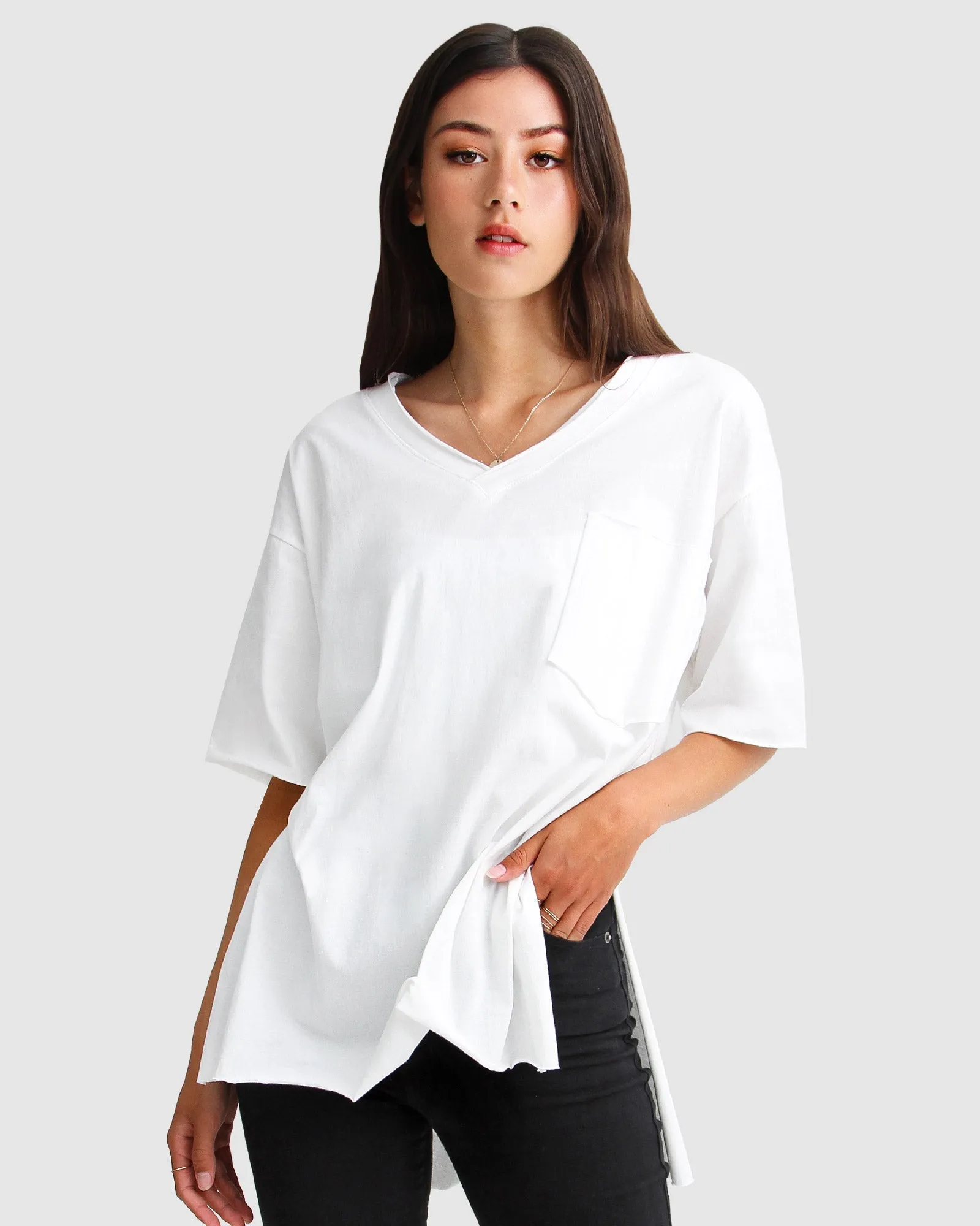 Brave Soul Oversized T-Shirt - White sold by Belle & Bloom product image thumbnail 3