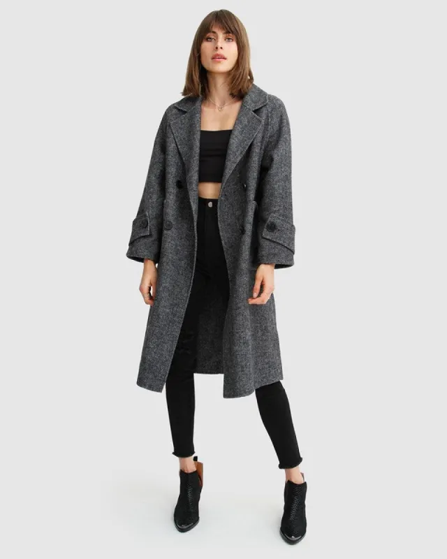 Rumour Has It Oversized Wool Blend Coat - Charcoal made by Belle & Bloom