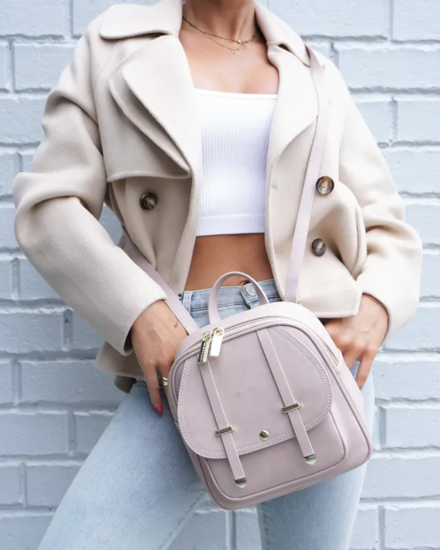 Camila Leather Backpack - Dusty Pink sold by Belle & Bloom