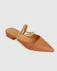 On The Go Leather Flat - Camel sold by Belle & Bloom