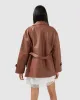 BFF Belted Leather Jacket - Brown sold by Belle & Bloom