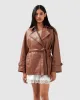 BFF Belted Leather Jacket - Brown sold by Belle & Bloom