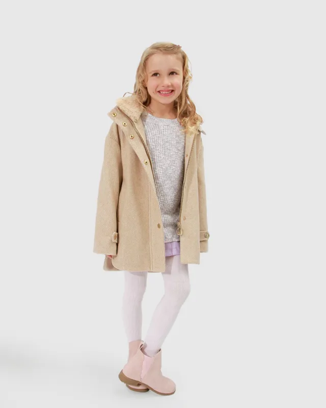 When I Grow Up Detachable Hooded Coat - Pale Oat sold by Belle & Bloom