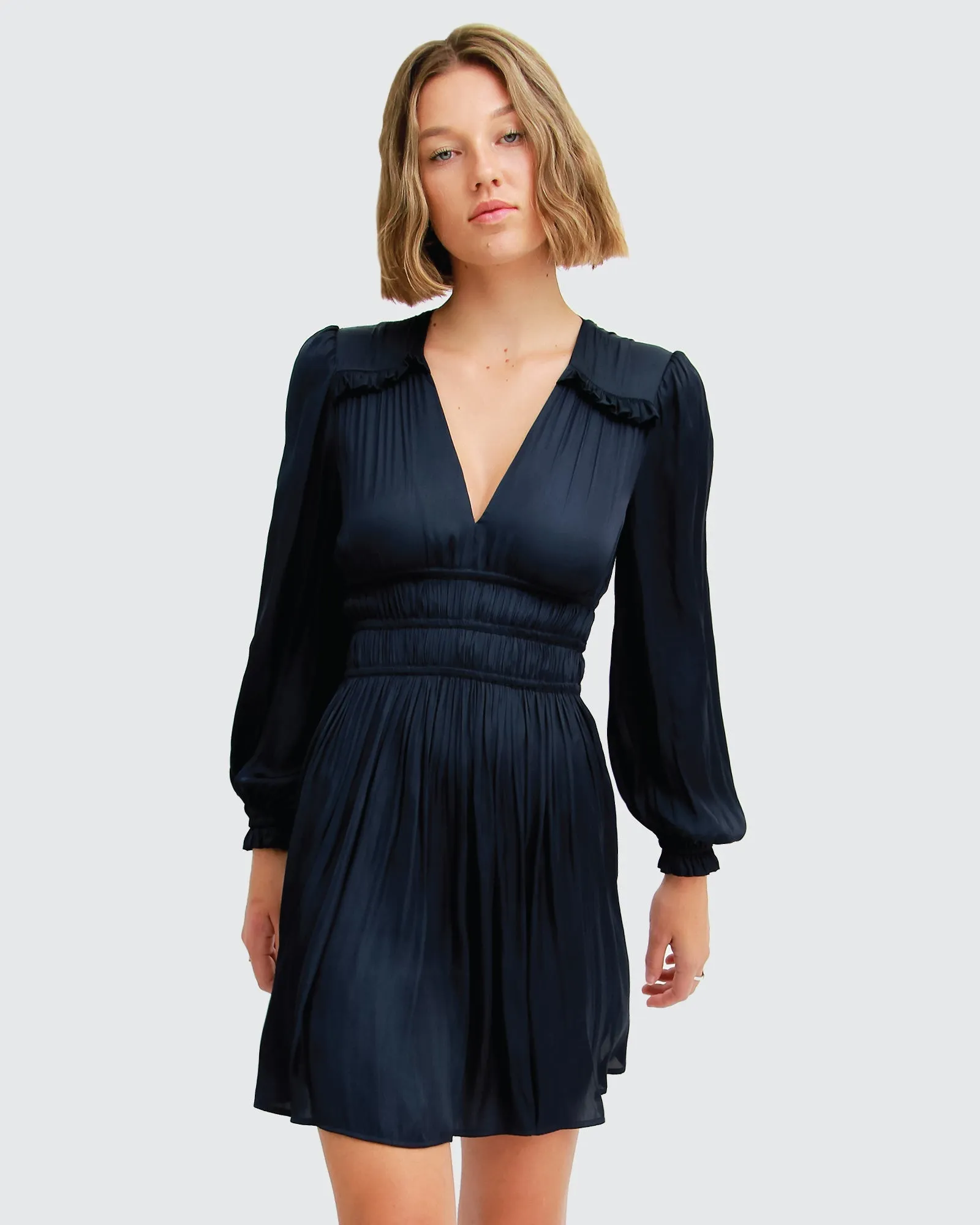 Shine Bright Ruched Mini Dress - Navy sold by Belle & Bloom product image thumbnail 2
