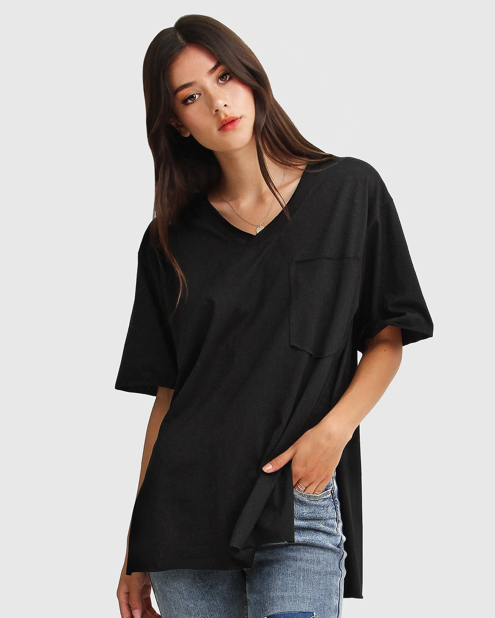 Brave Soul Oversized T-Shirt - Black sold by Belle & Bloom