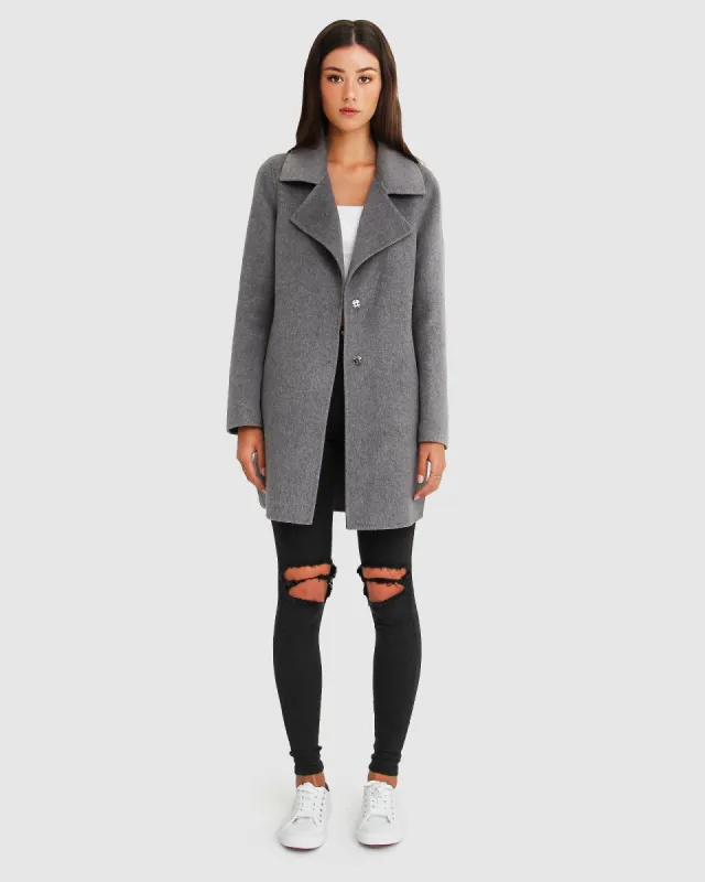 Ex-Boyfriend Wool Blend Oversized Jacket - Dark Grey sold by Belle & Bloom