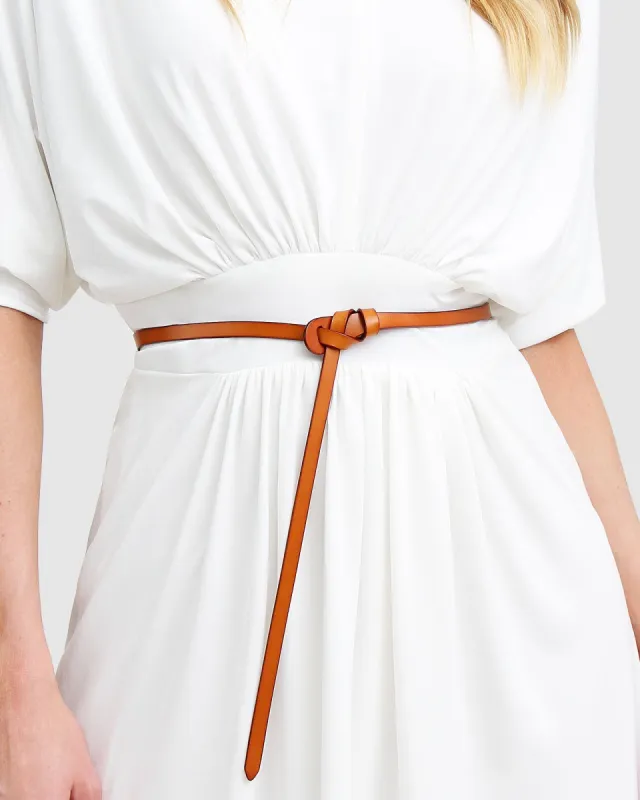 Tie The Knot Leather Belt - Brown sold by Belle & Bloom